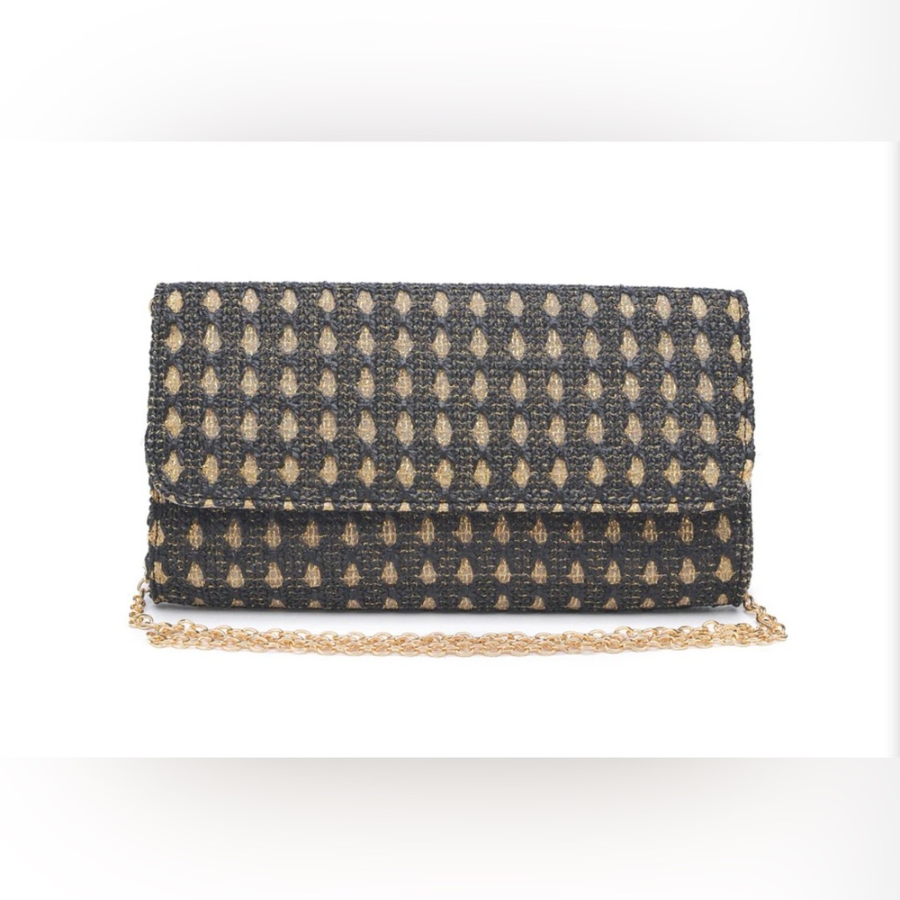 NWT Urban Expression Elegant Black and Gold Clutch